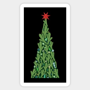 Christmas tree made of succulent and cactus. Sticker